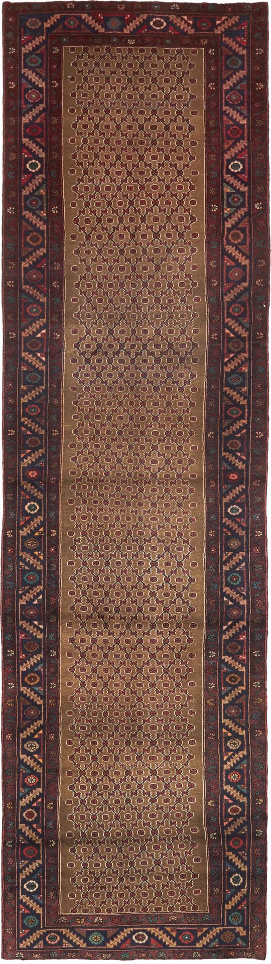 Hamadan Teppich 108 x 400cm, Herati-Muster, Schurwolle, handgeknüpft
