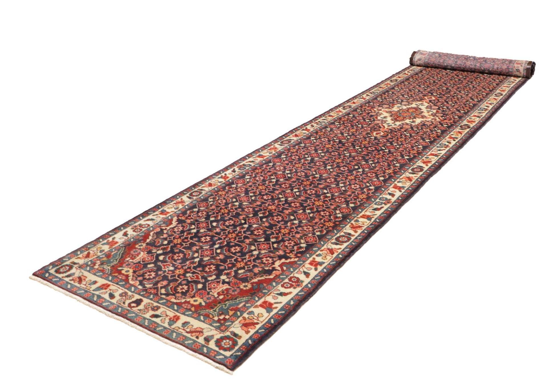 Handgeknüpfter Hamadan Teppich 121 x 520cm, Schurwolle, Herati-Muster