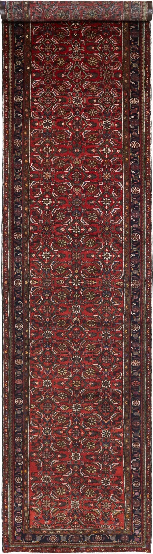 Orientteppich Hamadan 116 x 502cm, Schurwolle, geometrisches Muster, handgeknüpft