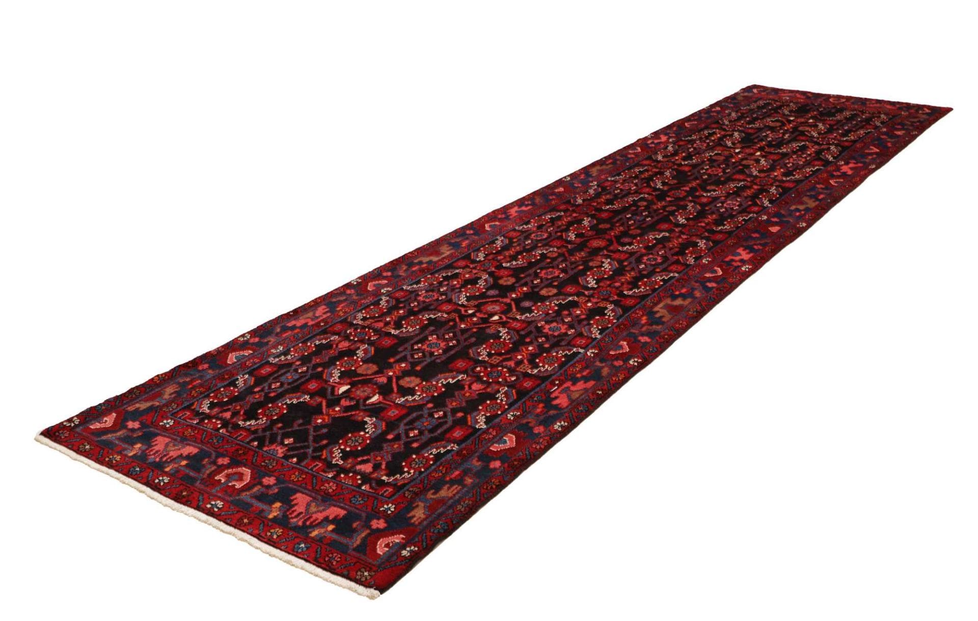 Hamadan Teppich 116 x 423cm mit Herati-Muster, handgeknüpft
