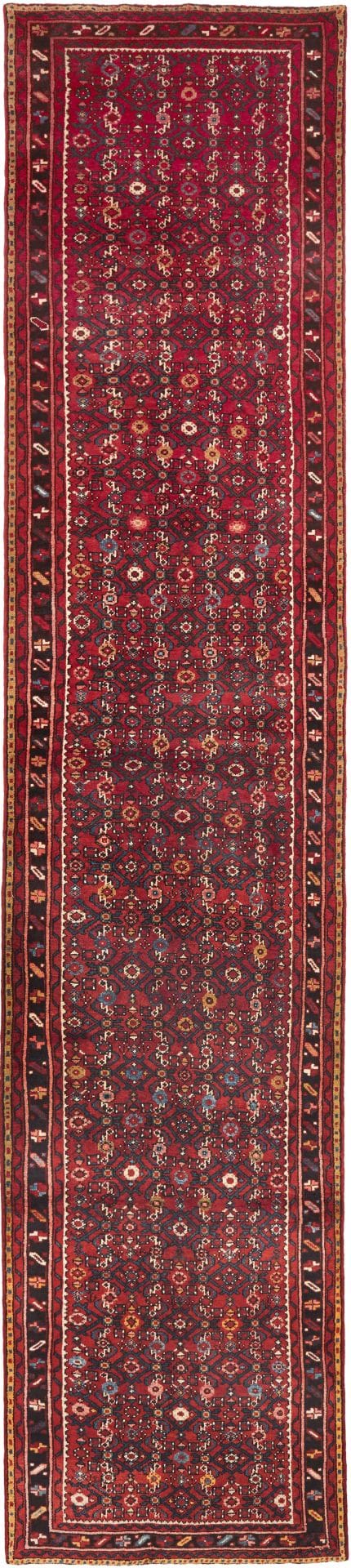 Handgeknüpfter Hamadan Teppich 97 x 438 cm - Schurwolle, Herati-Muster