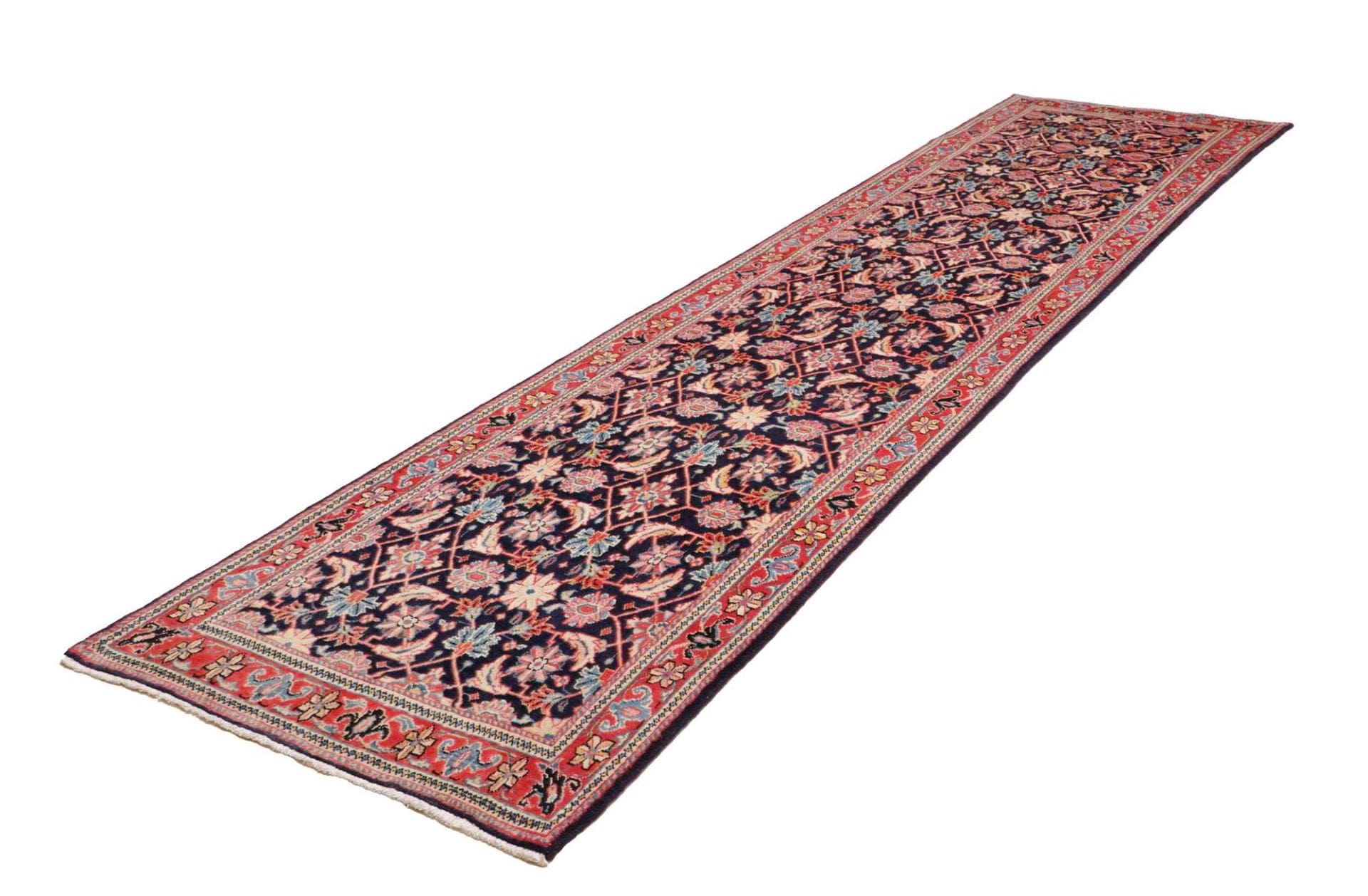 Hamadan Teppich 103 x 410cm - Herati-Muster, Schurwolle, handgeknüpft