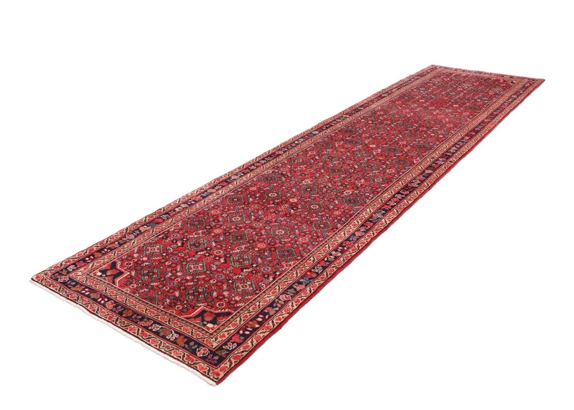 Orientteppich Hamadan 113 x 395 cm | Schurwolle, Herati-Muster, handgeknüpft
