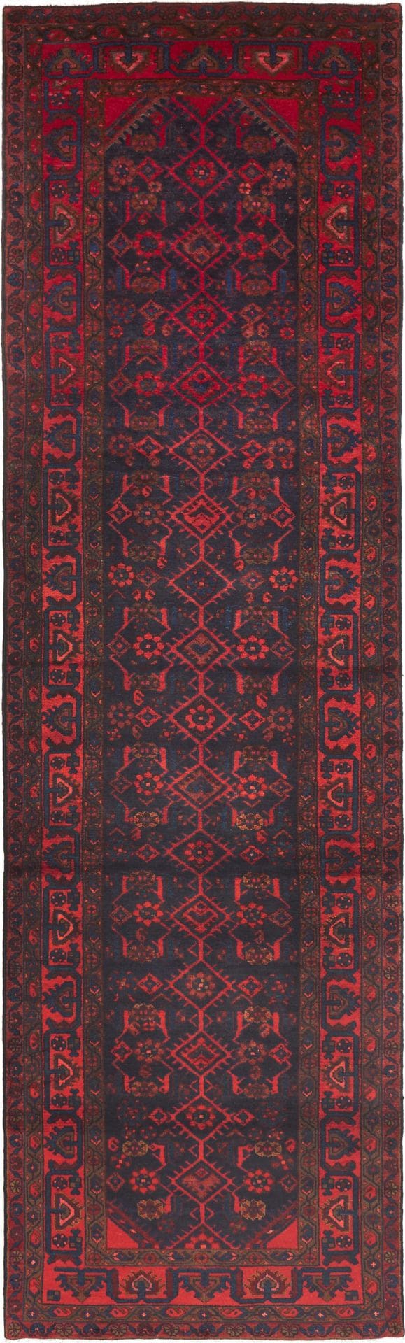 Hamadan Teppich 113 x 380cm, Schurwolle, Handgeknüpft, Perserteppich
