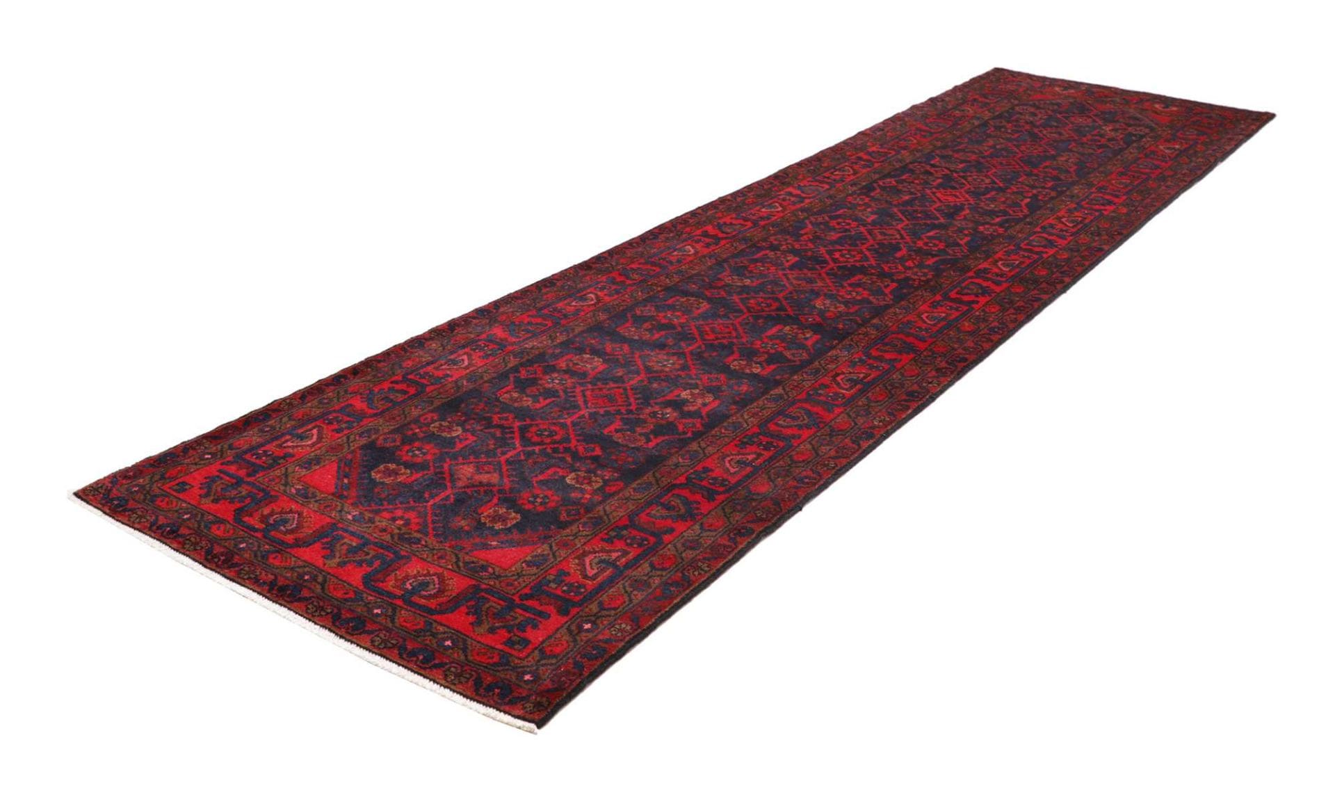 Hamadan Teppich 113 x 380cm, Schurwolle, Handgeknüpft, Perserteppich