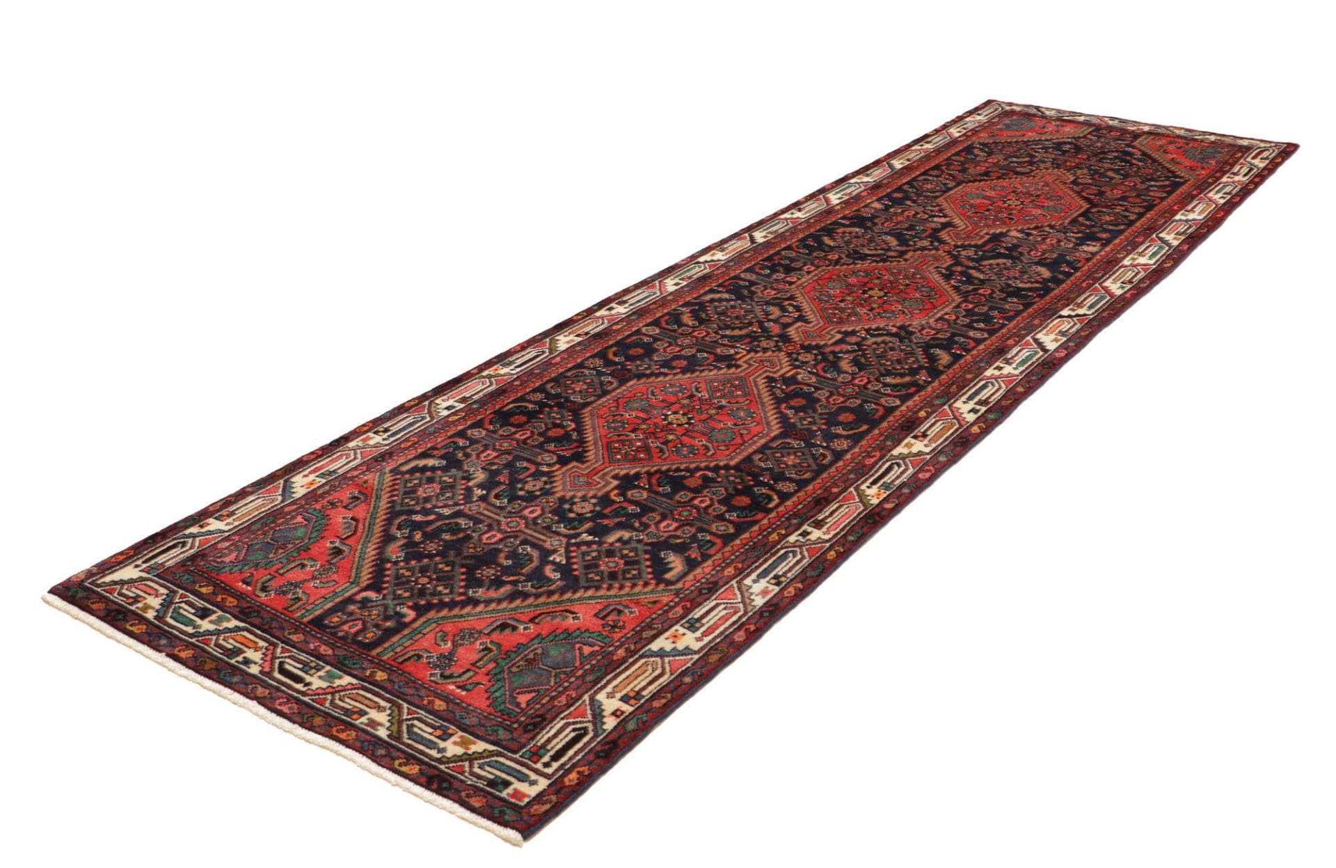 Hamadan Teppich 113 x 360cm, Herati-Muster, handgeknüpft, Perserteppich