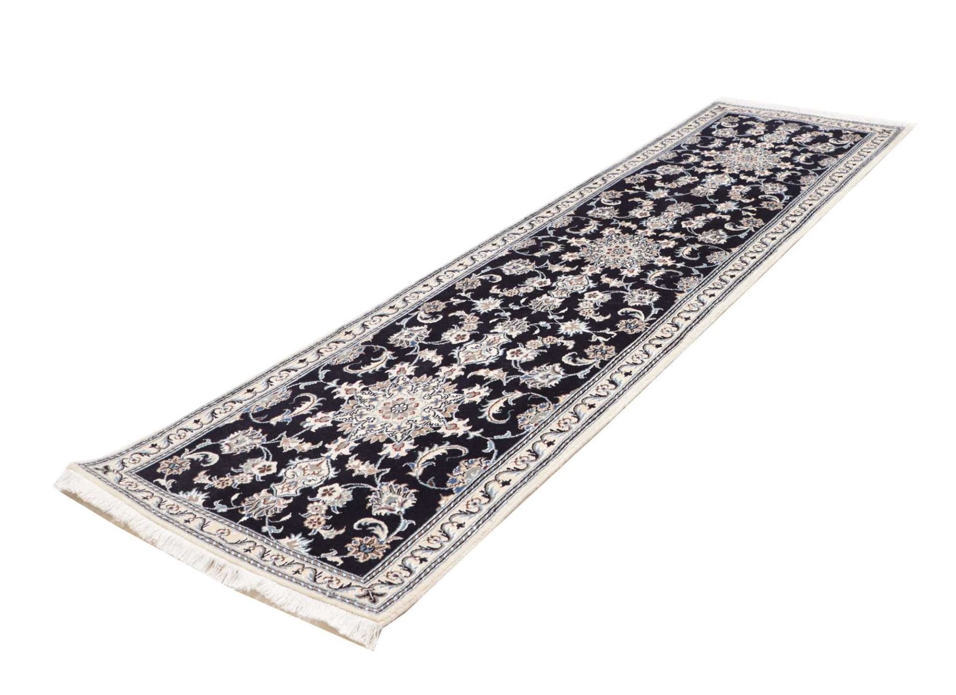 Nain Teppich 83 x 291cm, florales Design, handgeknüpft, Perserteppich