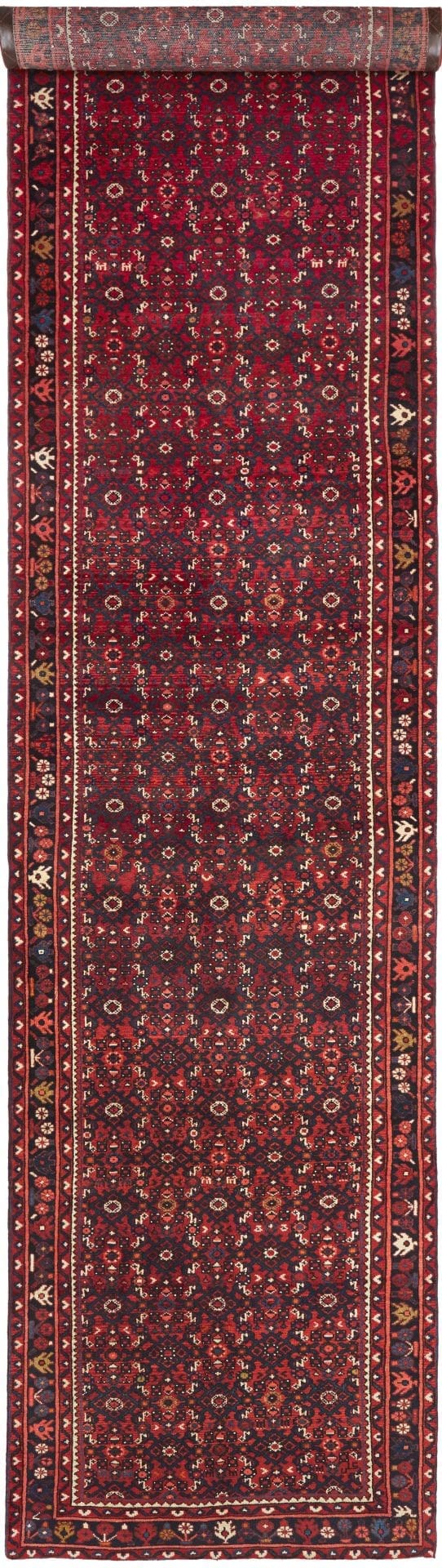 Hamadan Teppich 118 x 505cm, Herati-Muster, handgeknüpft
