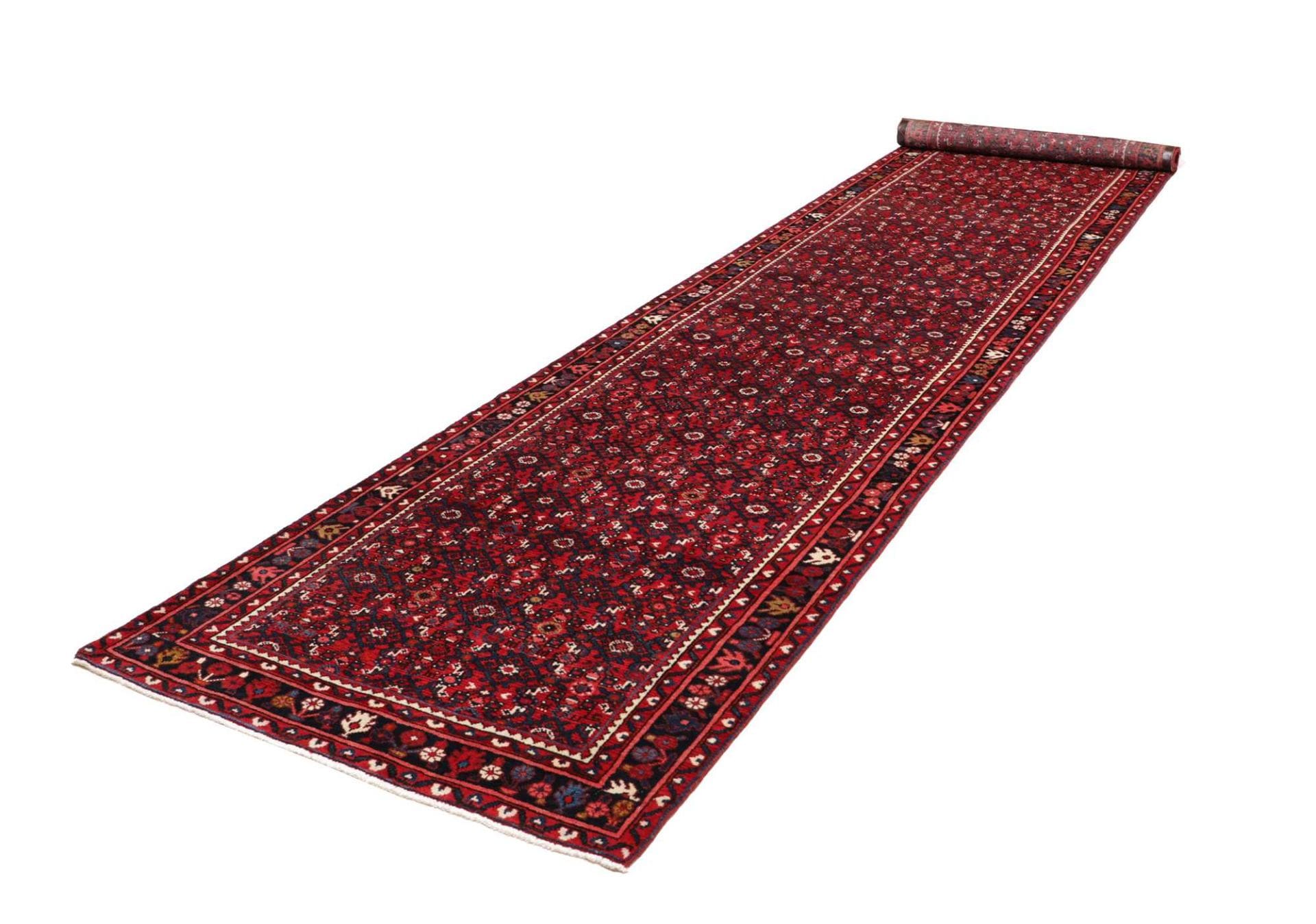 Hamadan Teppich 118 x 505cm, Herati-Muster, handgeknüpft