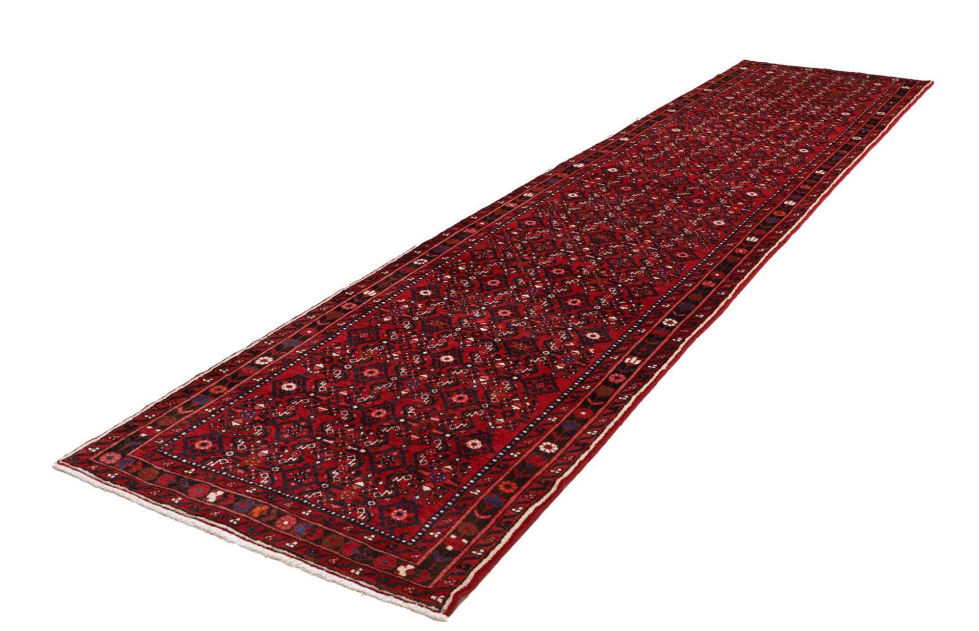 Hamadan Teppich 108 x 420cm mit Herati-Muster, handgeknüpft