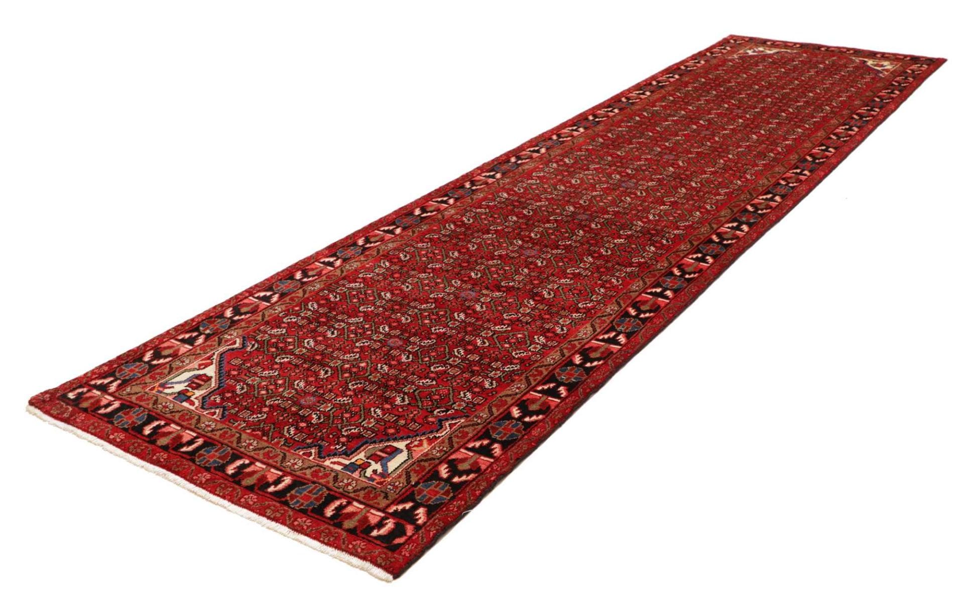 Hamadan Teppich 120 x 412cm, Herati-Muster, Schurwolle, handgeknüpft