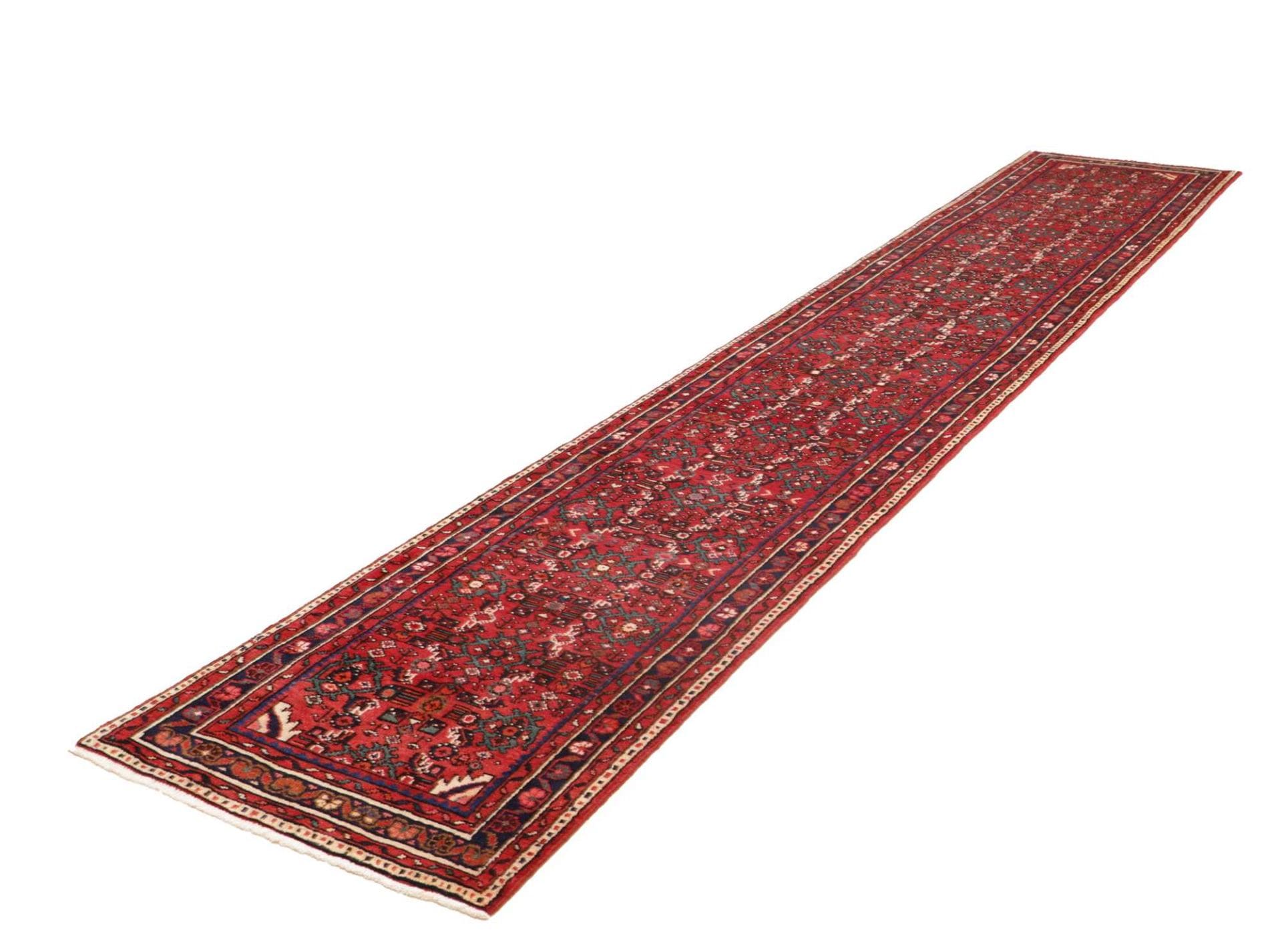 Handgeknüpfter Hamadan Teppich 83 x 400 cm, Schurwolle, Herati-Muster