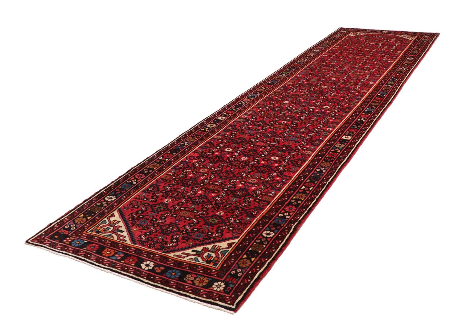 Hamadan Teppich 118 x 434cm, Schurwolle, Herati-Muster, handgeknüpft