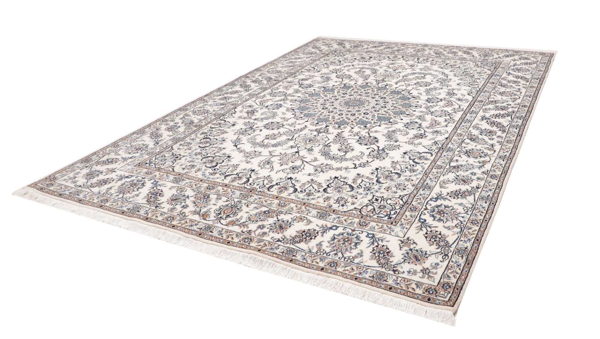 Exklusiver Nain Teppich 249 x 349cm, florales Design, handgeknüpft