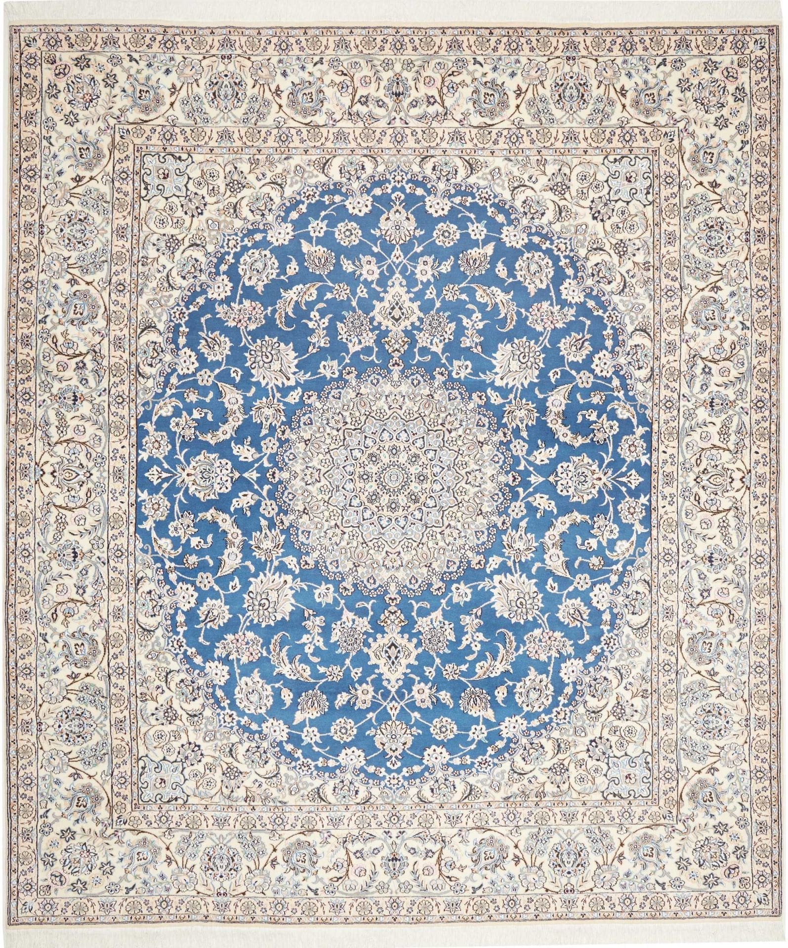 Exklusiver Nain 9La 500K Teppich 254 x 291cm, florale Muster, handgeknüpft