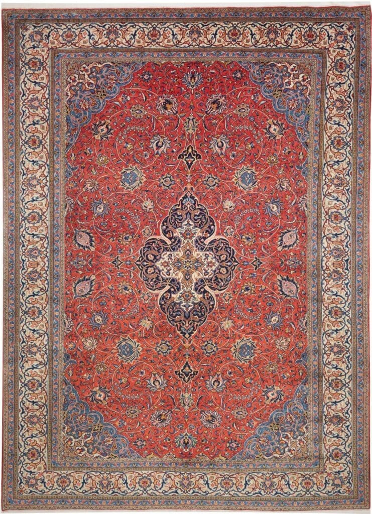 Sarough Teppich 306 x 415cm - handgeknüpft, florales Muster, Wolle