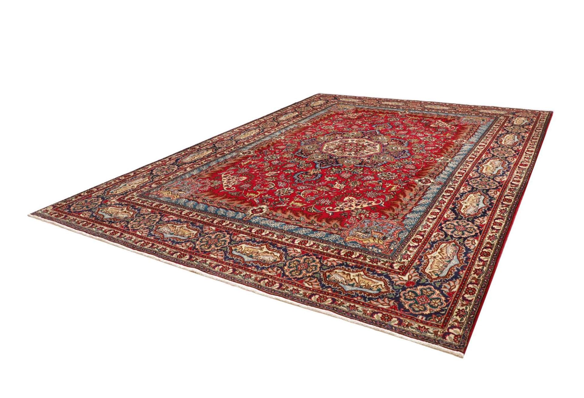 Eleganter Täbriz Teppich 305 x 398cm aus Schurwolle, handgeknüpft