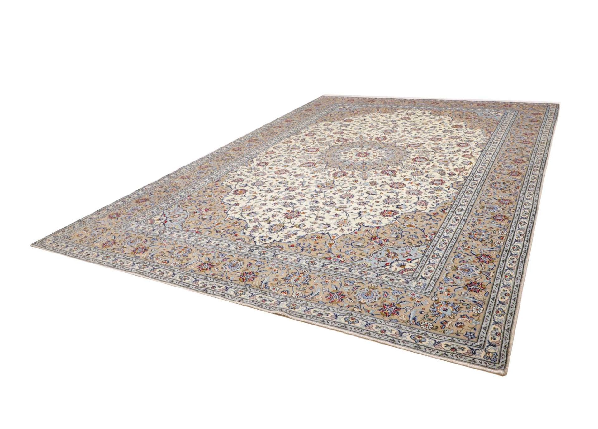 Kashan Teppich 293 x 400cm - Handgeknüpft, Schurwolle, Perserteppich