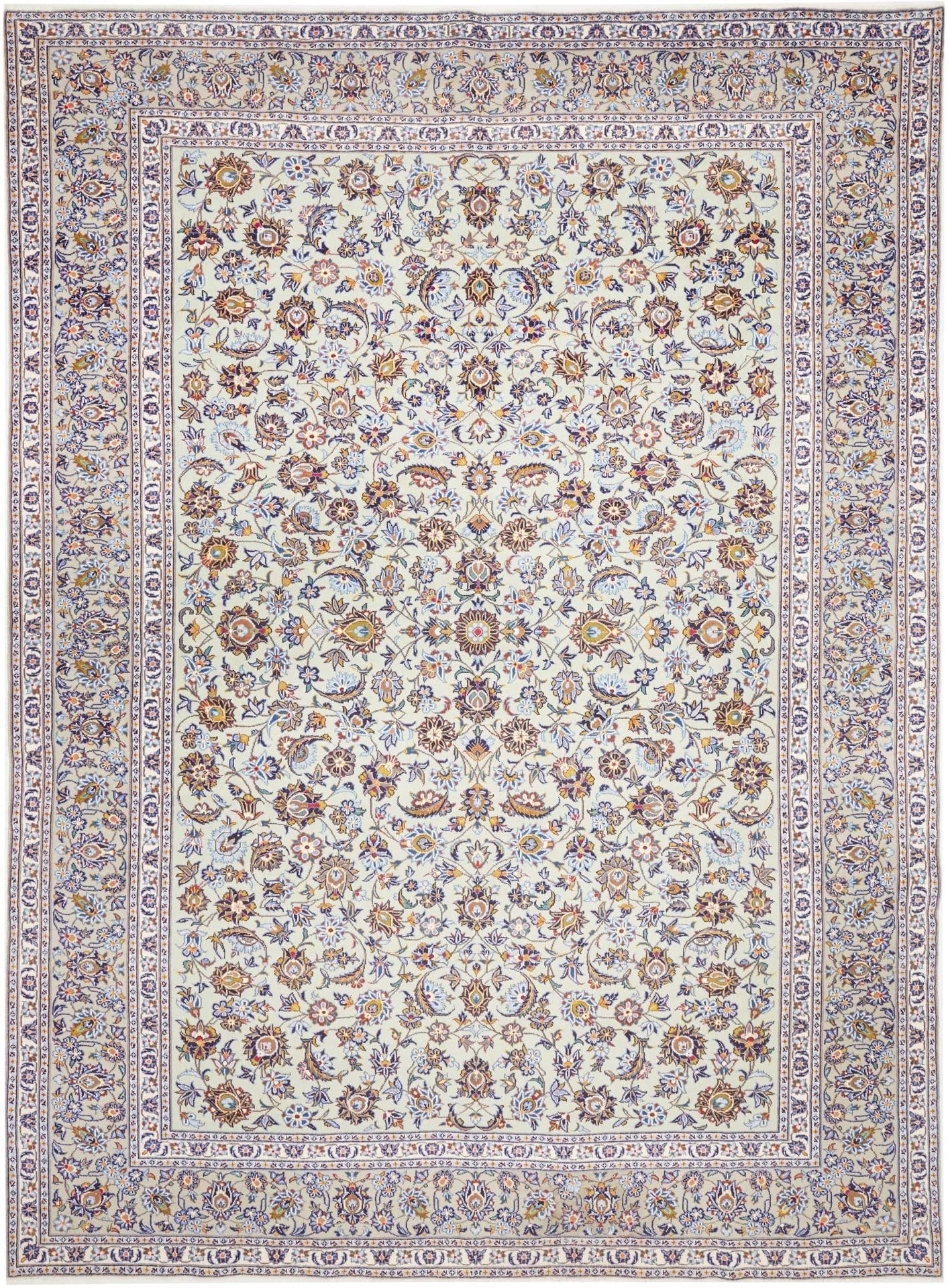 Kashan Teppich 298 x 403 cm, Schurwolle, florale Muster, handgeknüpft, Perserteppich