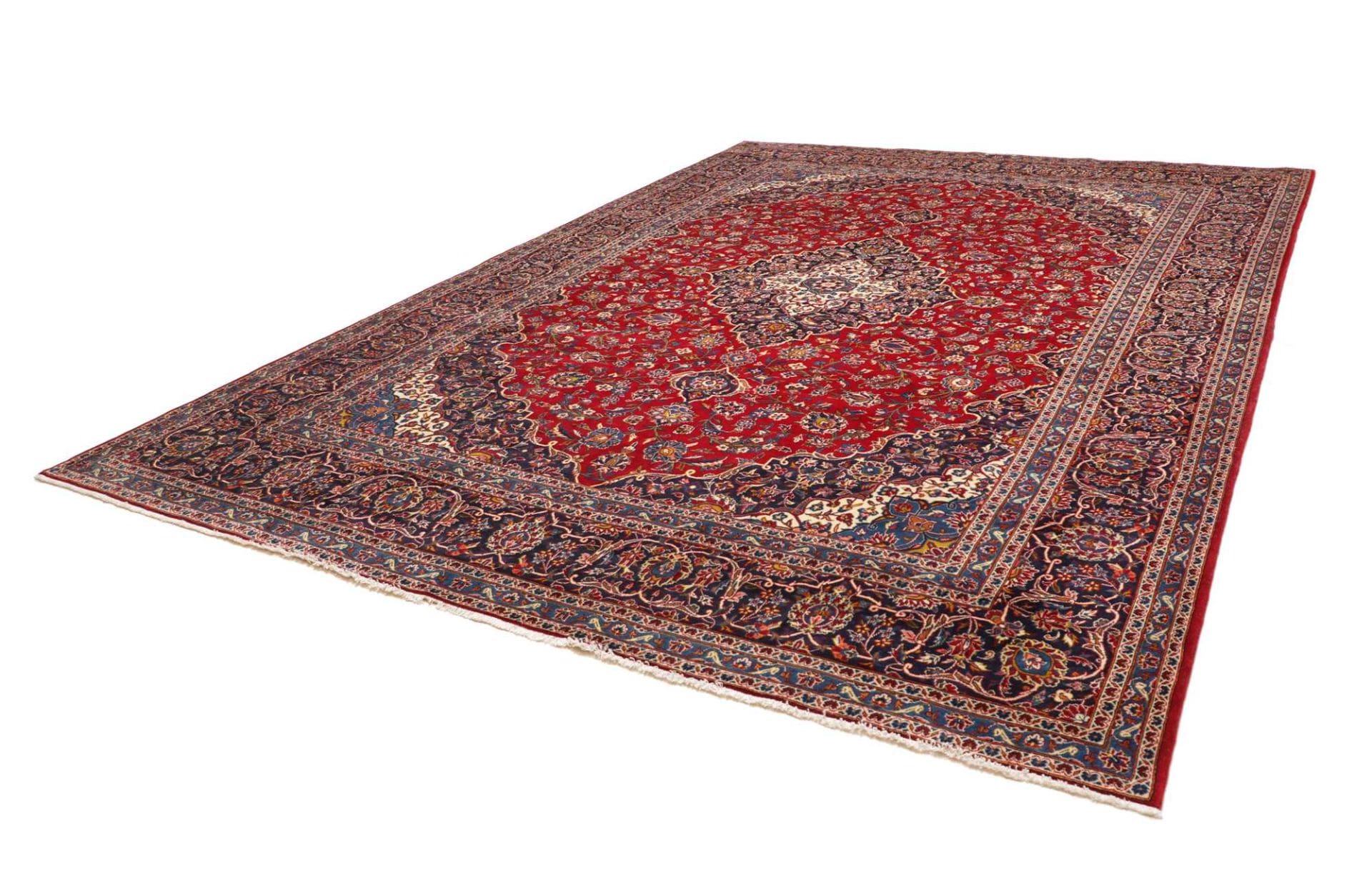 Kashan Teppich 299 x 400cm, Schurwolle, Handgeknüpft, Perserteppich