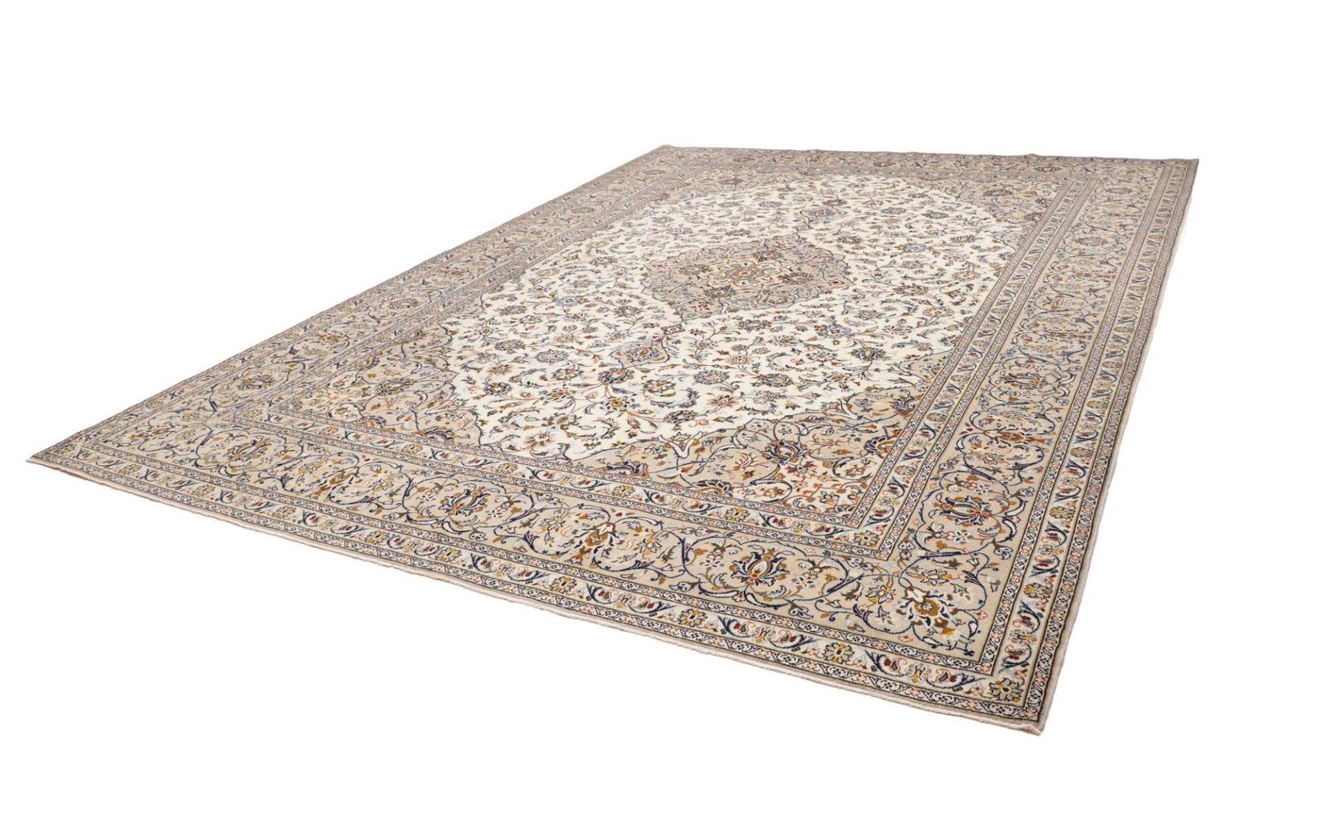 Kashan Perserteppich 298 x 393 cm, handgeknüpft, Schurwolle