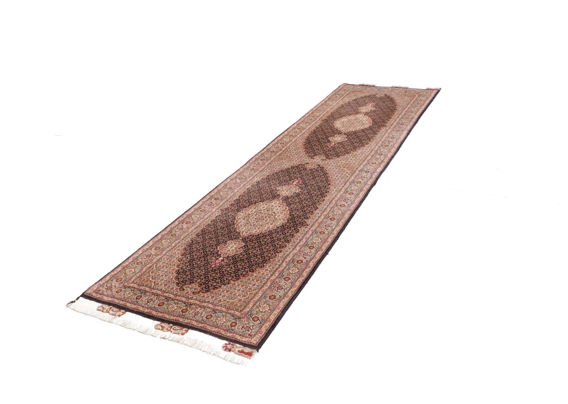 Täbriz Mahi Teppich 84x299cm, handgeknüpft, Schurwolle, Perserteppich