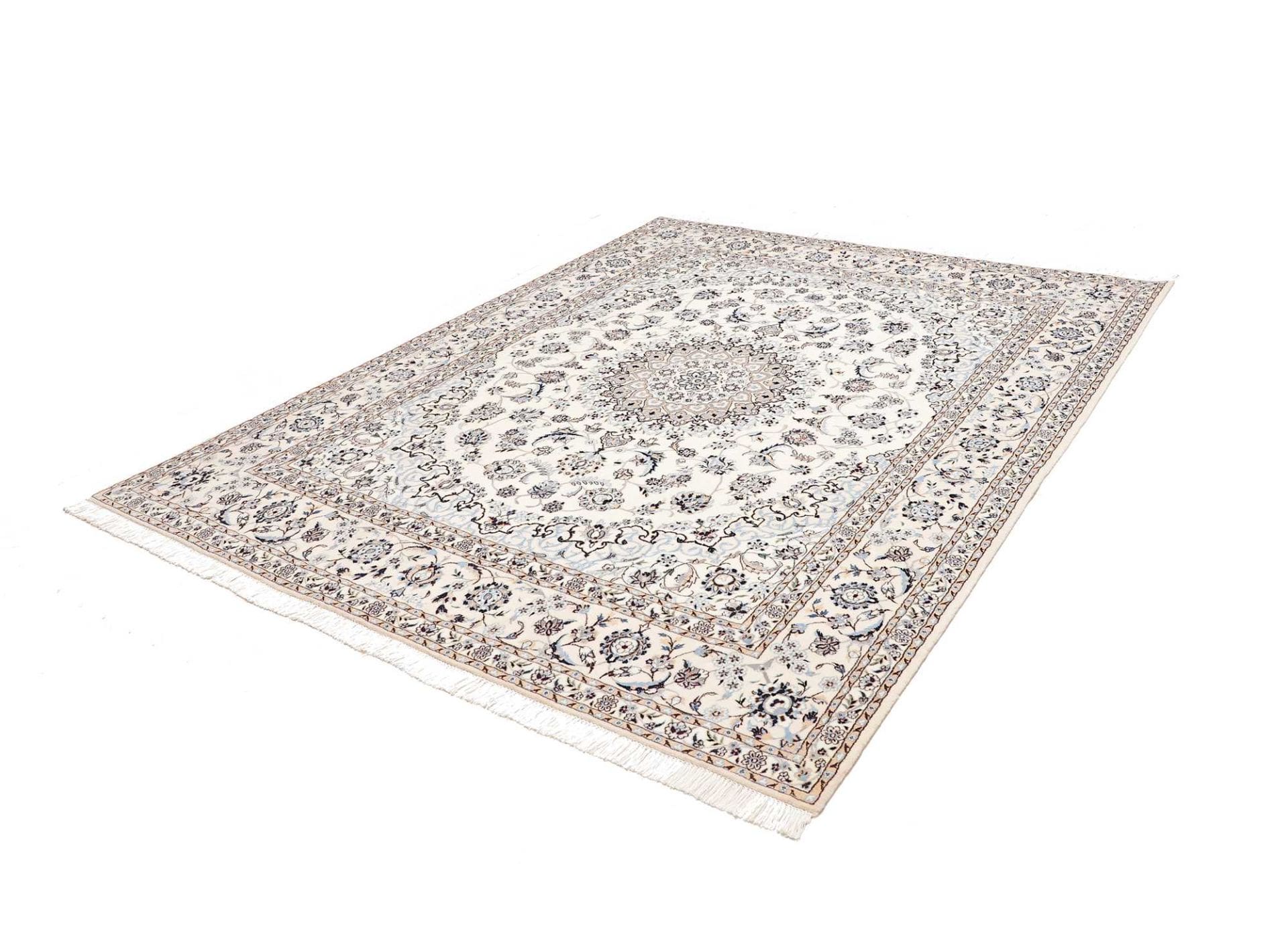 Nain Teppich 208x259cm, florale Muster, handgeknüpft, Perserteppich
