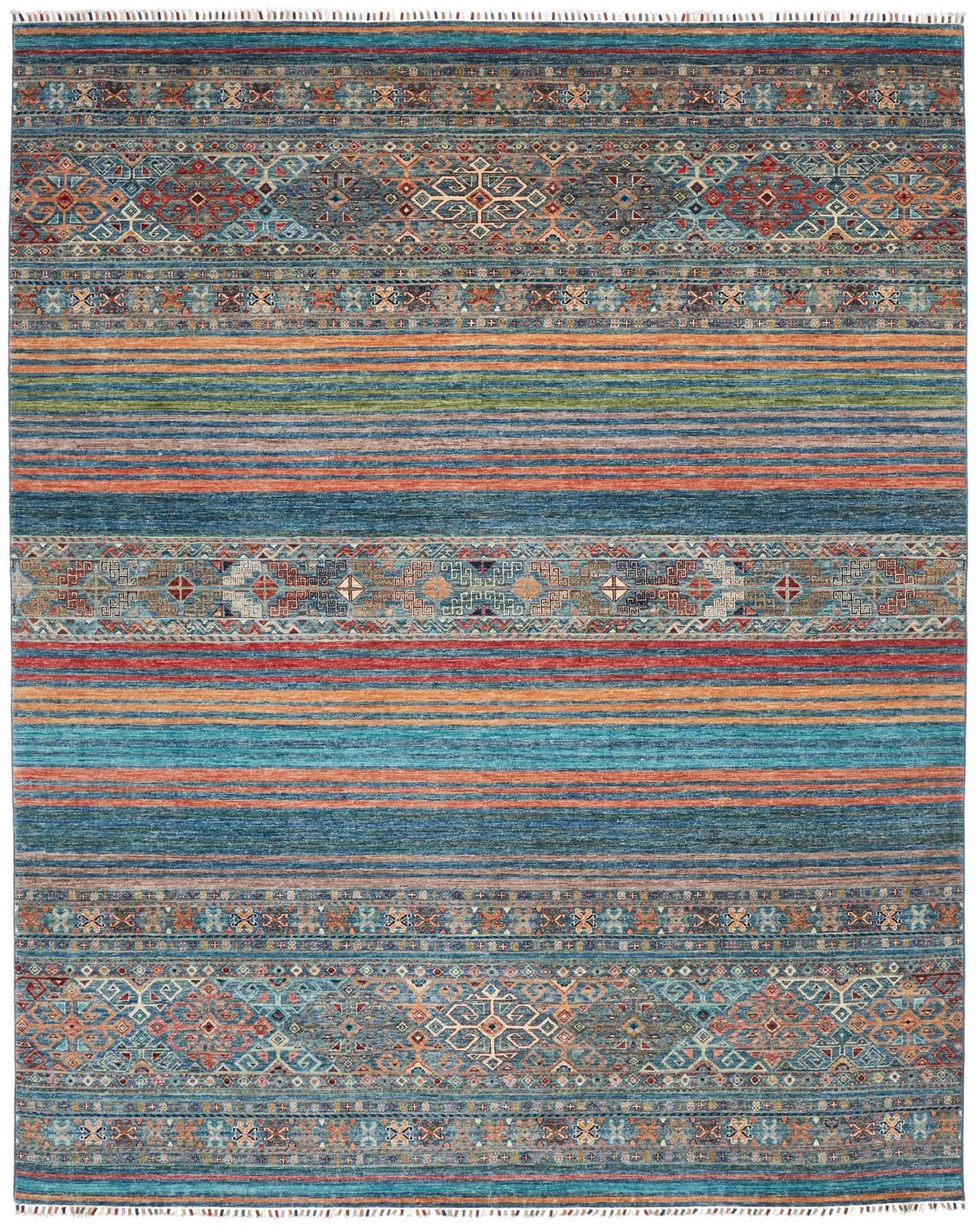 Orientteppich Samarkand 246 x 305 cm, handgeknüpft, Wolle, bunt