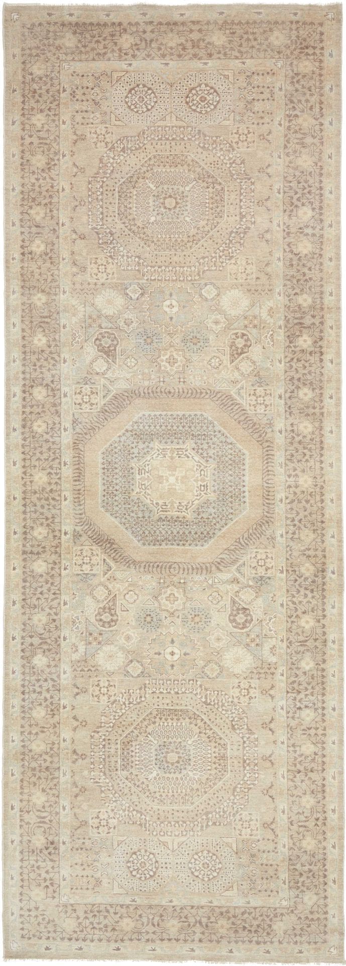 Mamluk Orientteppich 123 x 346cm, Seide, handgeknüpft