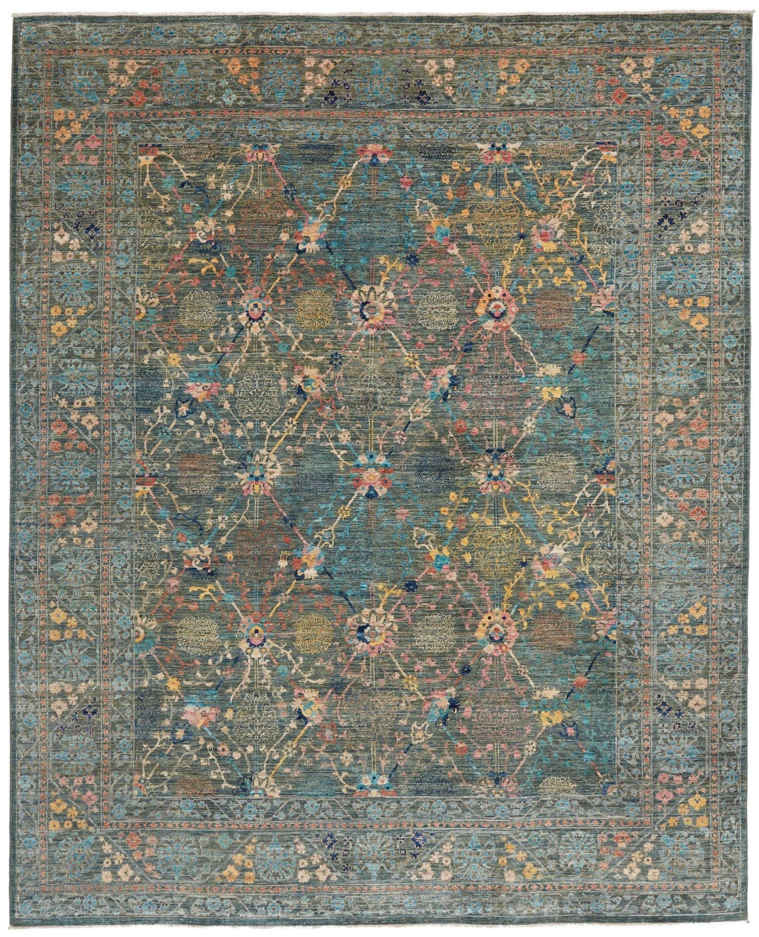 Orientteppich Samarkand 246 x 302 cm, farbenfrohes Muster, handgeknüpft