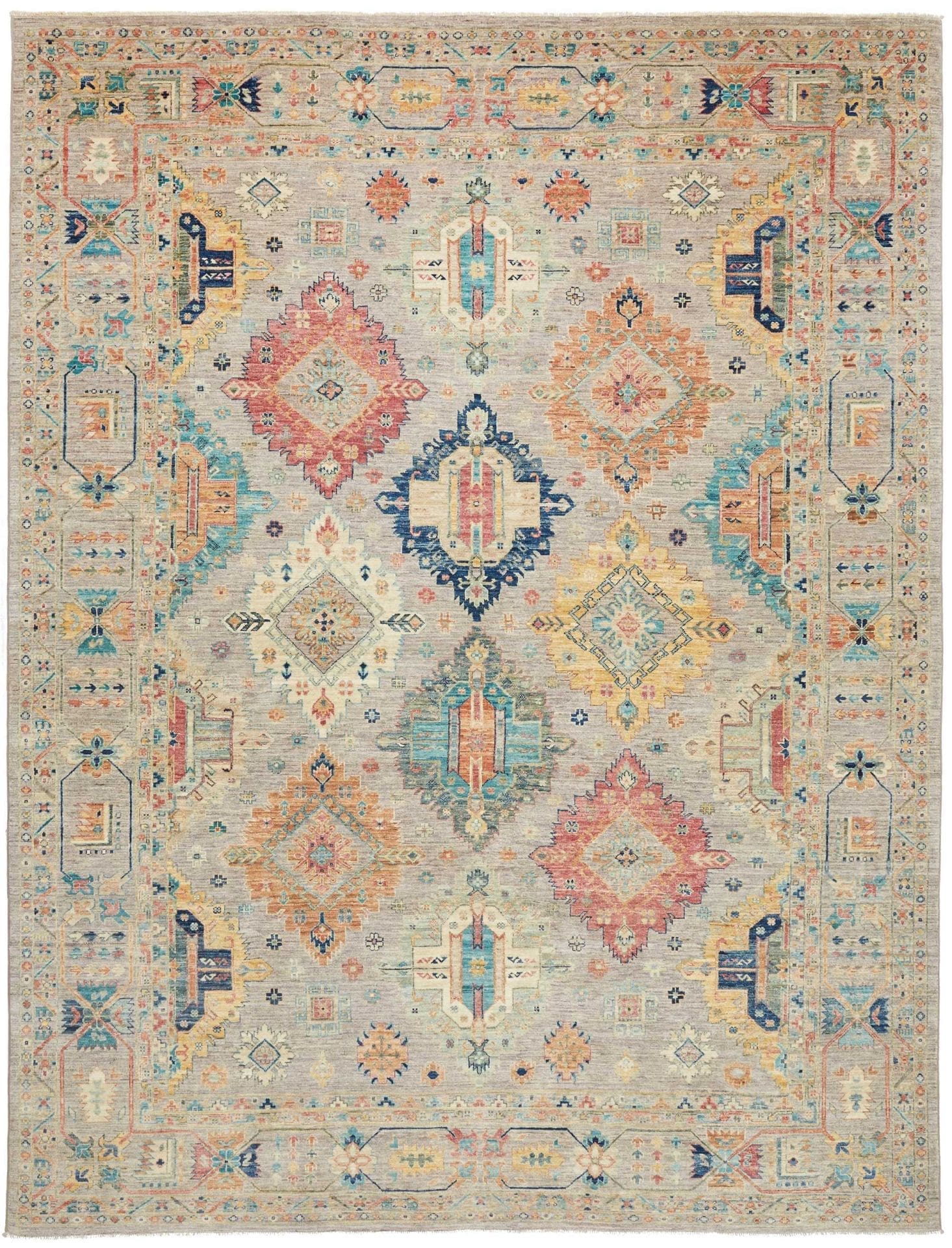 Samarkand Orientteppich 242 x 314cm, Schurwolle, handgeknüpft