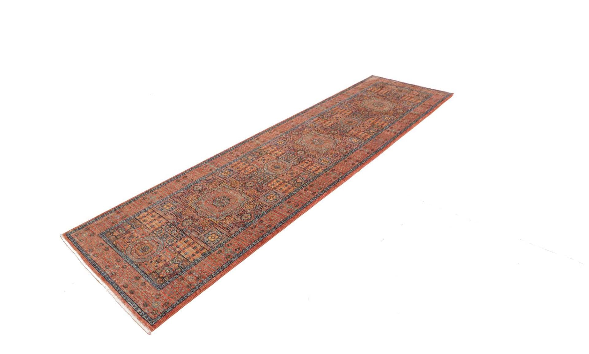 Mamluk Orientteppich 86 x 302 cm, handgeknüpft, hohe Qualität
