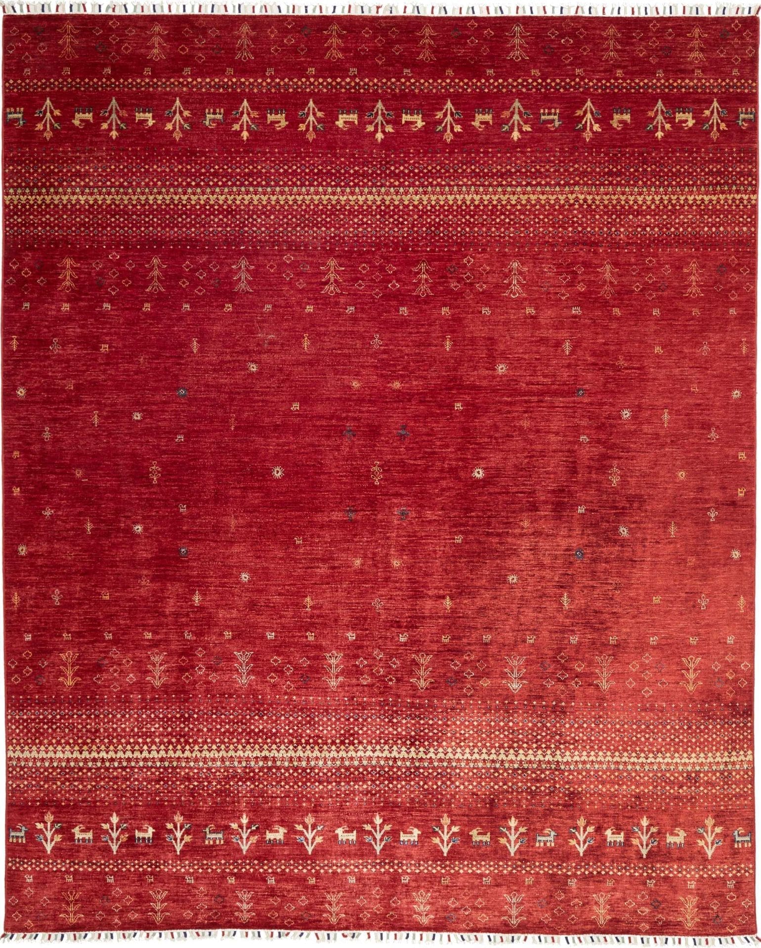 Gabbeh Teppich 251 x 303cm aus weicher Schurwolle, handgeknüpft