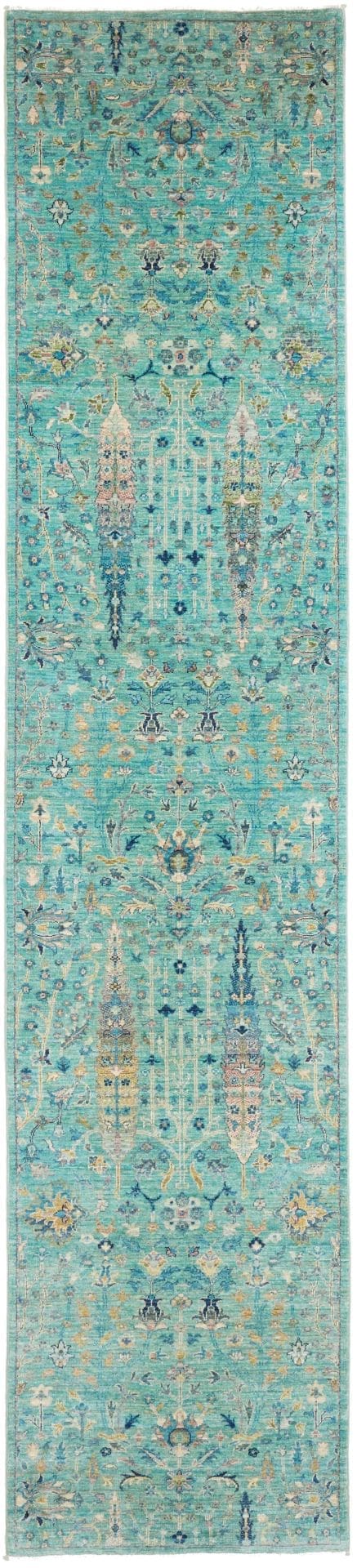 Samarkand Orientteppich 86 x 389 cm, handgeknüpft, Wolle, bunt
