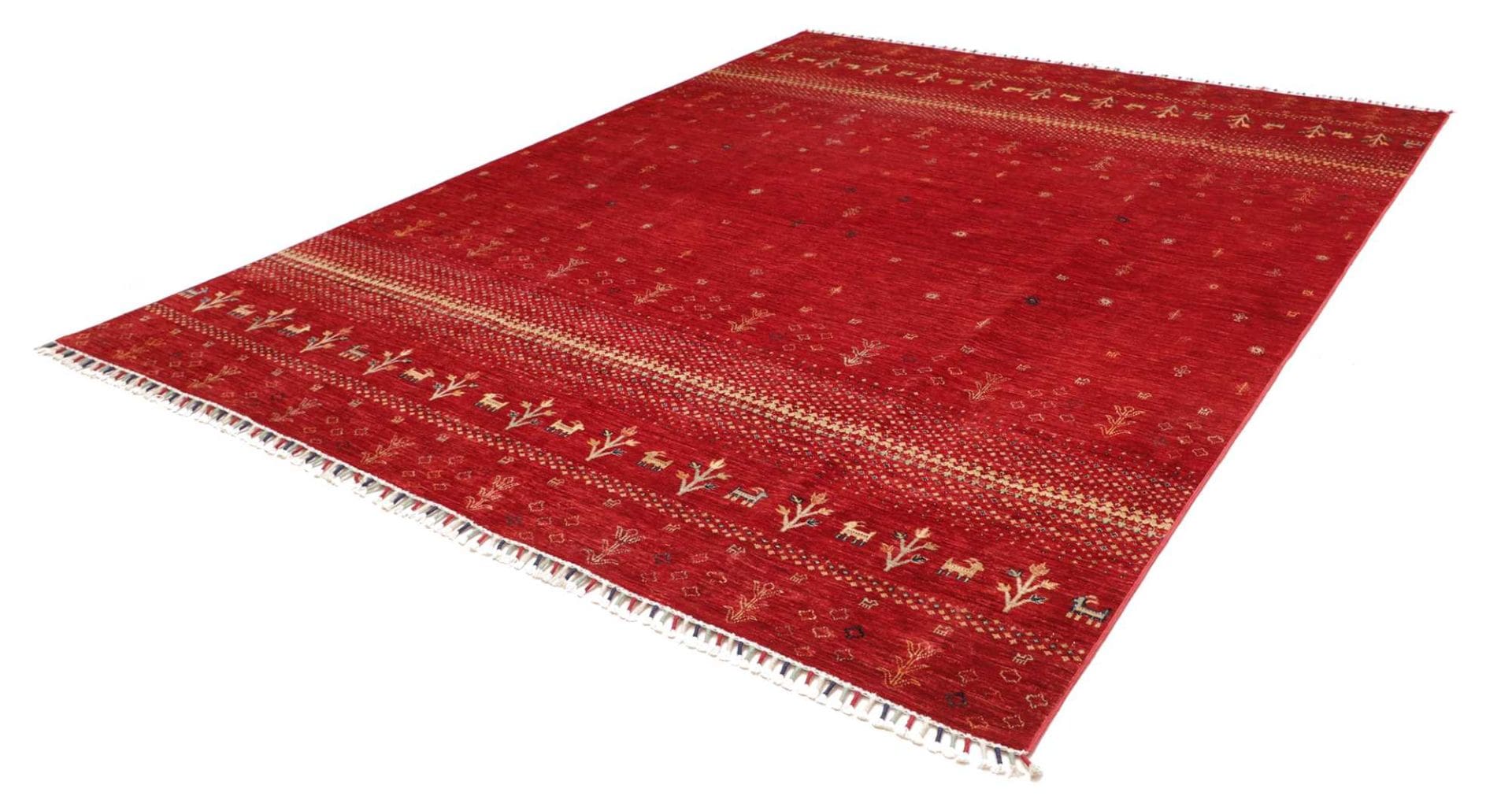 Gabbeh Teppich 251 x 303cm aus weicher Schurwolle, handgeknüpft