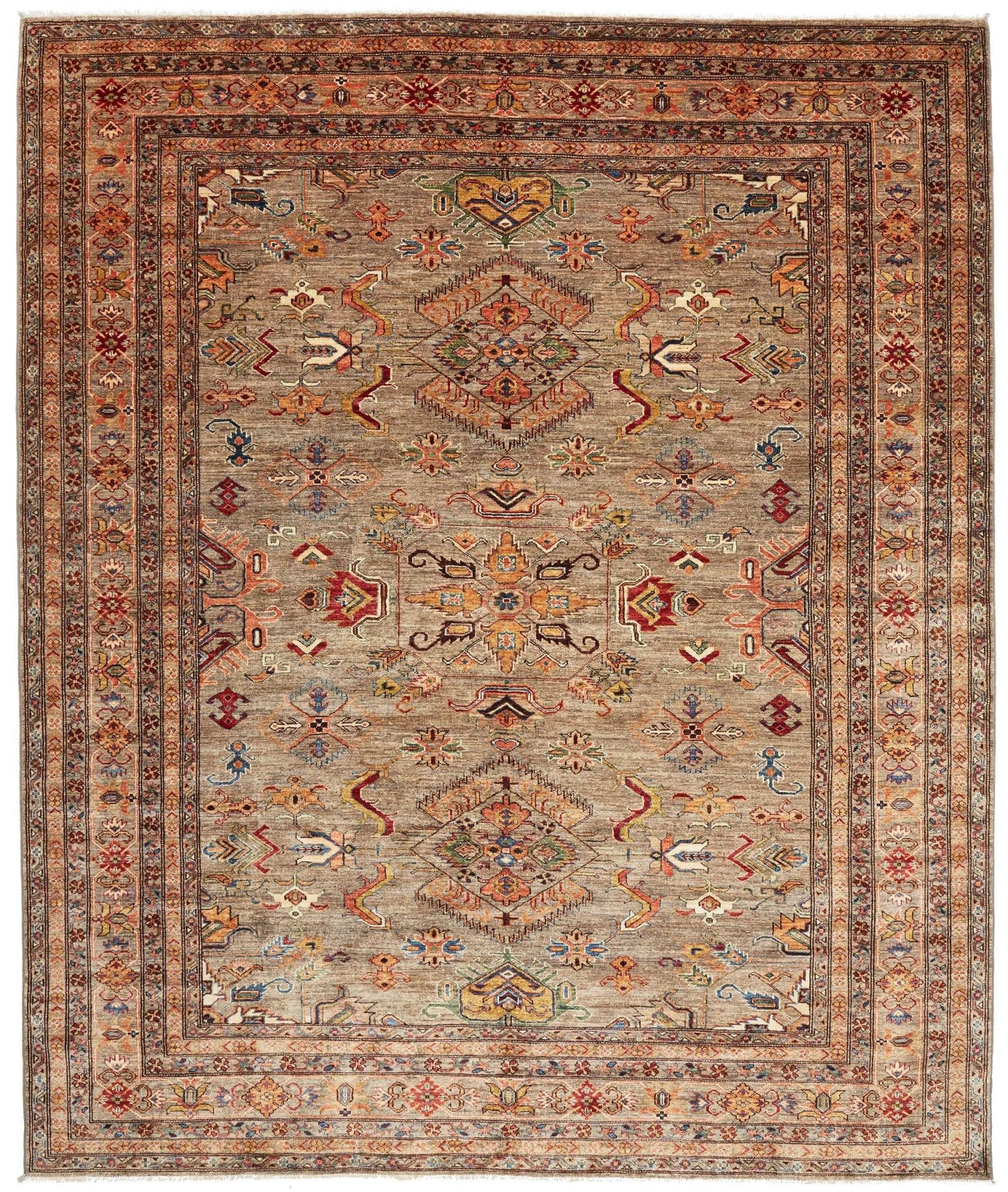 Kazak Orientteppich 258 x 303cm - Handgeknüpft, geometrisches Muster