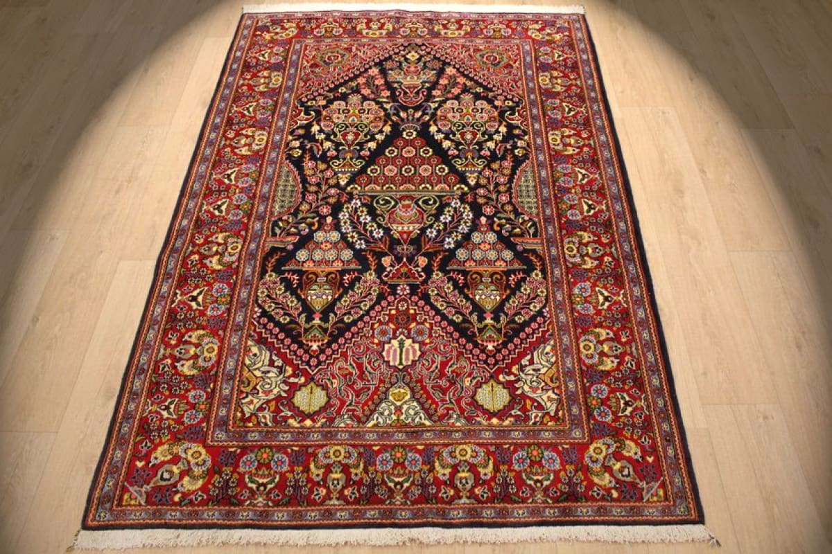 Perser Teppich "Gom" 220x144 cm Dunkelblau, handgeknüpft