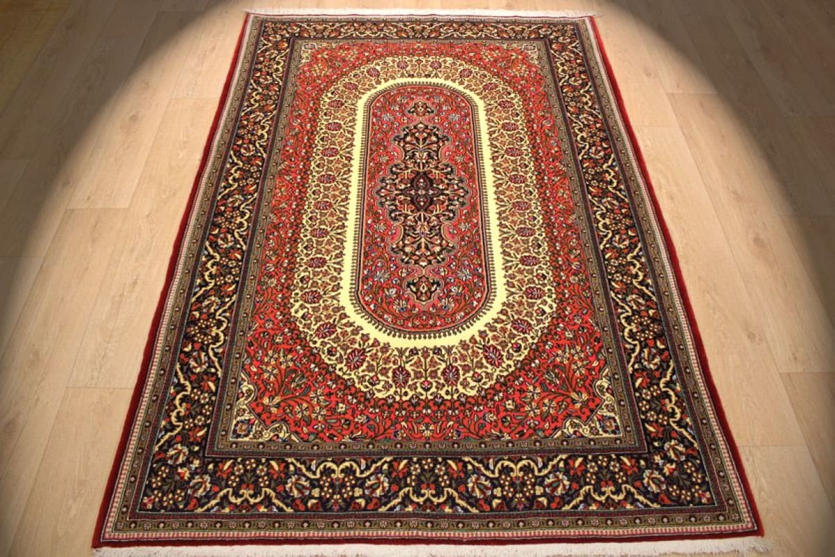 Perser Teppich "Gom" 212x152 cm, Naturfarben, handgeknüpft