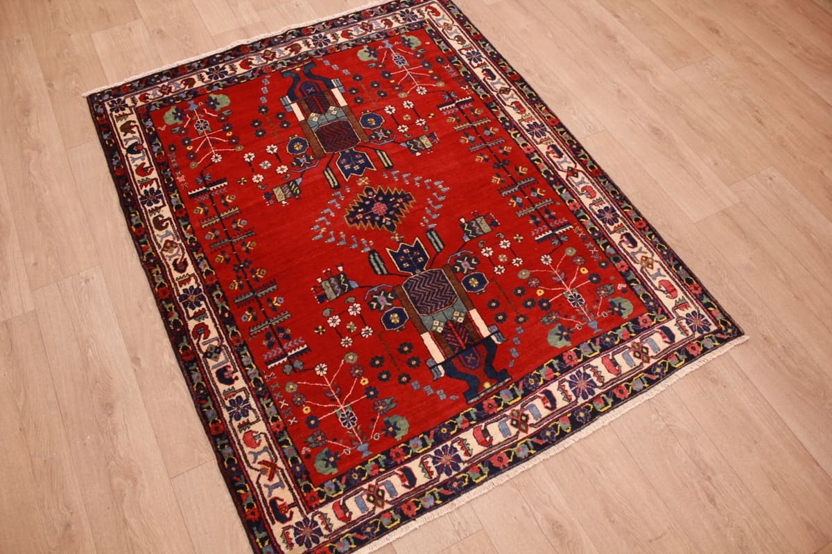 Perser Teppich Sirjan 178x138 cm Rot – handgeknüpft, vintage