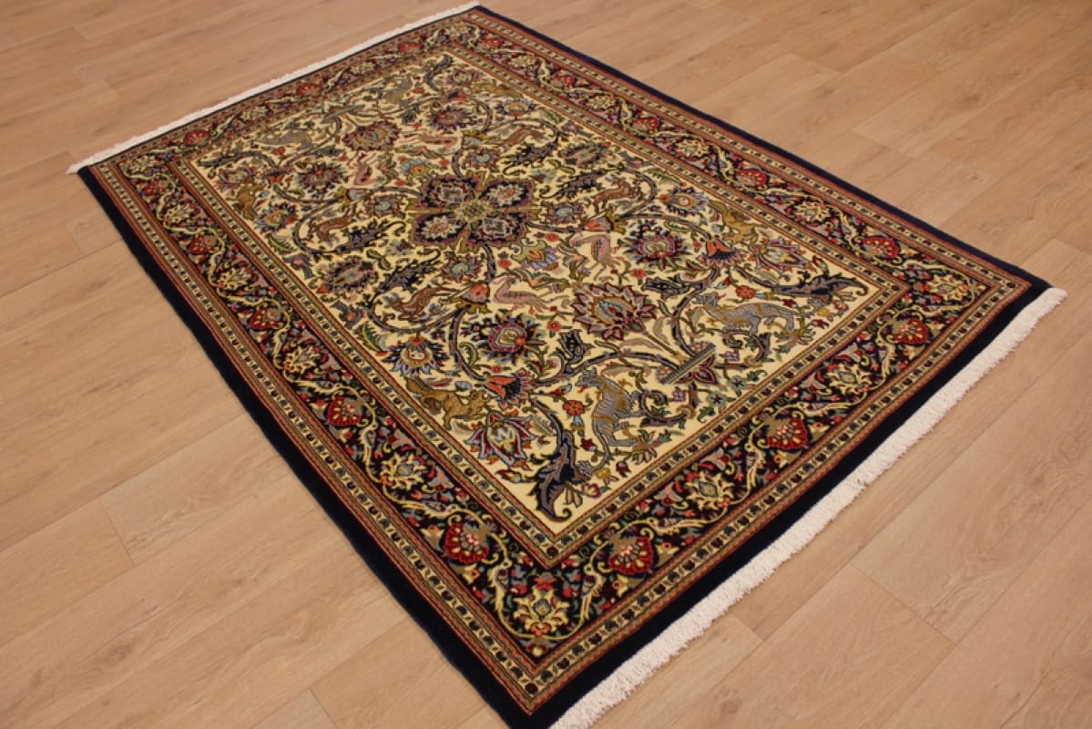 Perser Teppich "Gom" 221x136 cm, harmonische Farben, handgeknüpft
