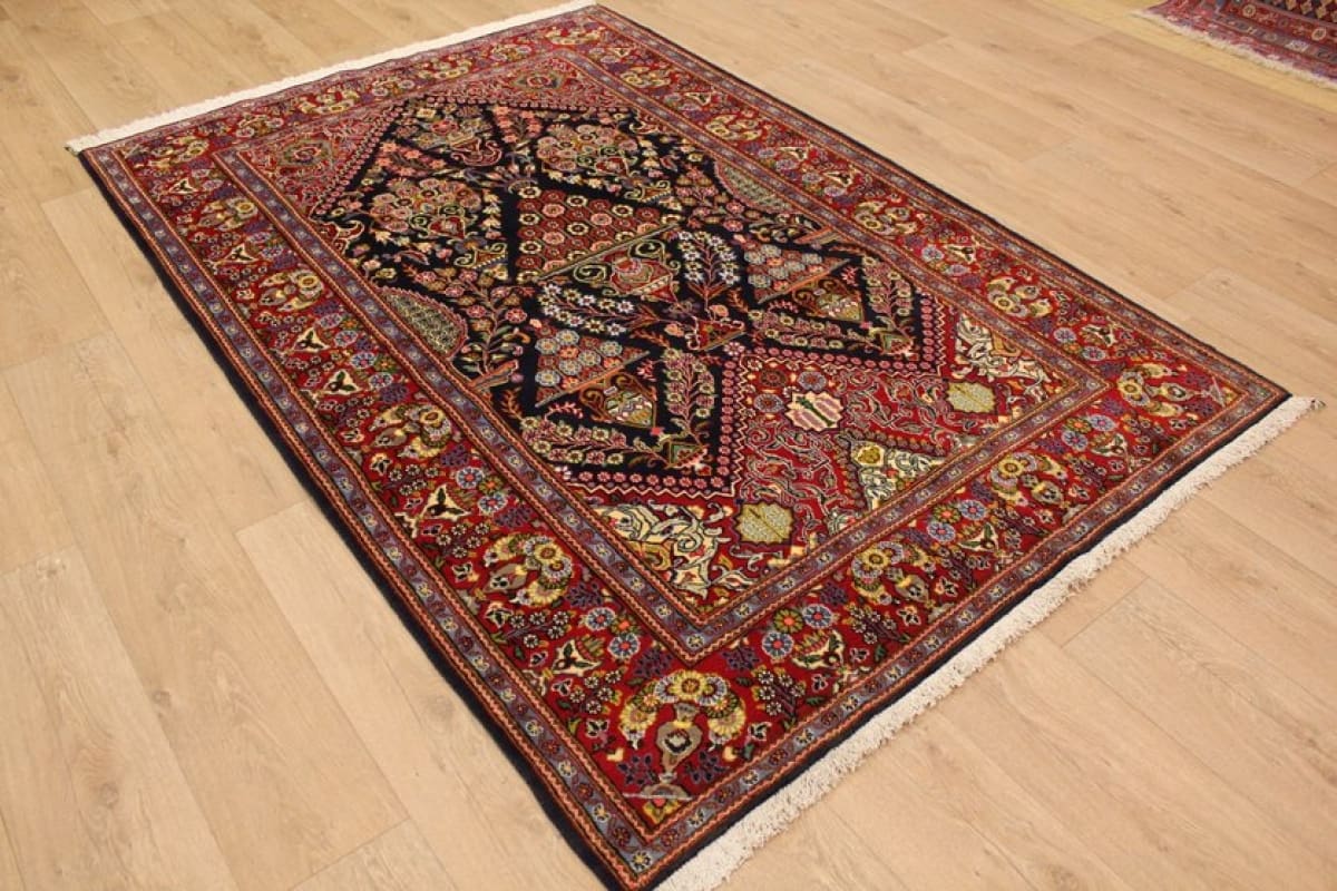 Perser Teppich "Gom" 220x144 cm Dunkelblau, handgeknüpft