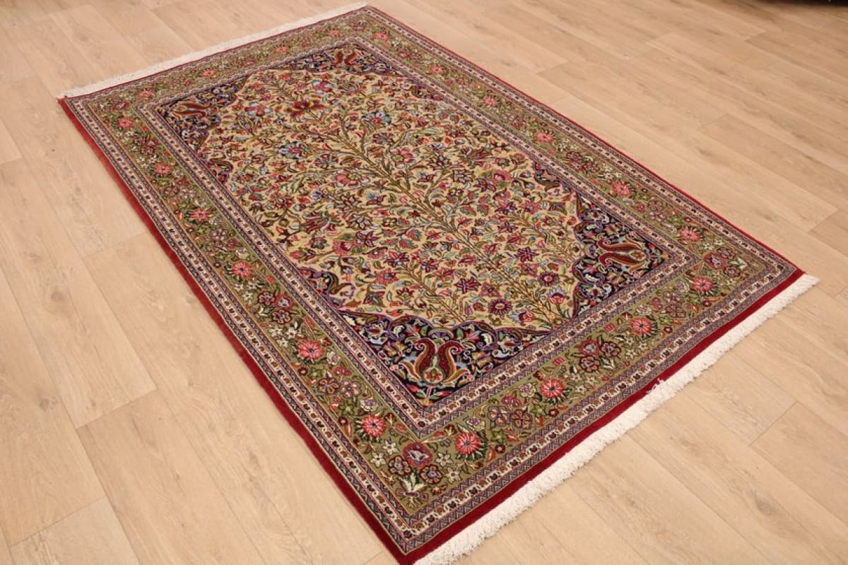 Perser Teppich "Gom" 221x146 cm, naturfarben, handgeknüpft