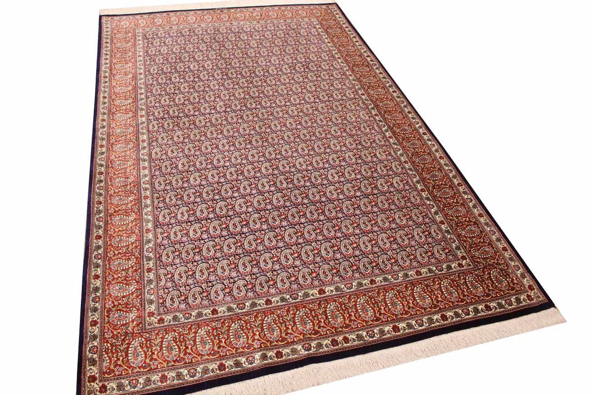 Orientteppich Seidenteppich Ghom 208x127 cm, harmonische Farben, handgeknüpft