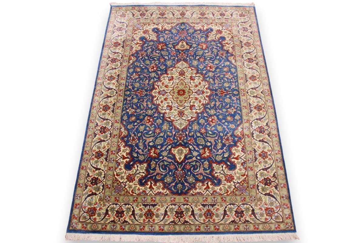 Perser Teppich Ghom Seidenteppich 152x101 cm, handgeknüpft