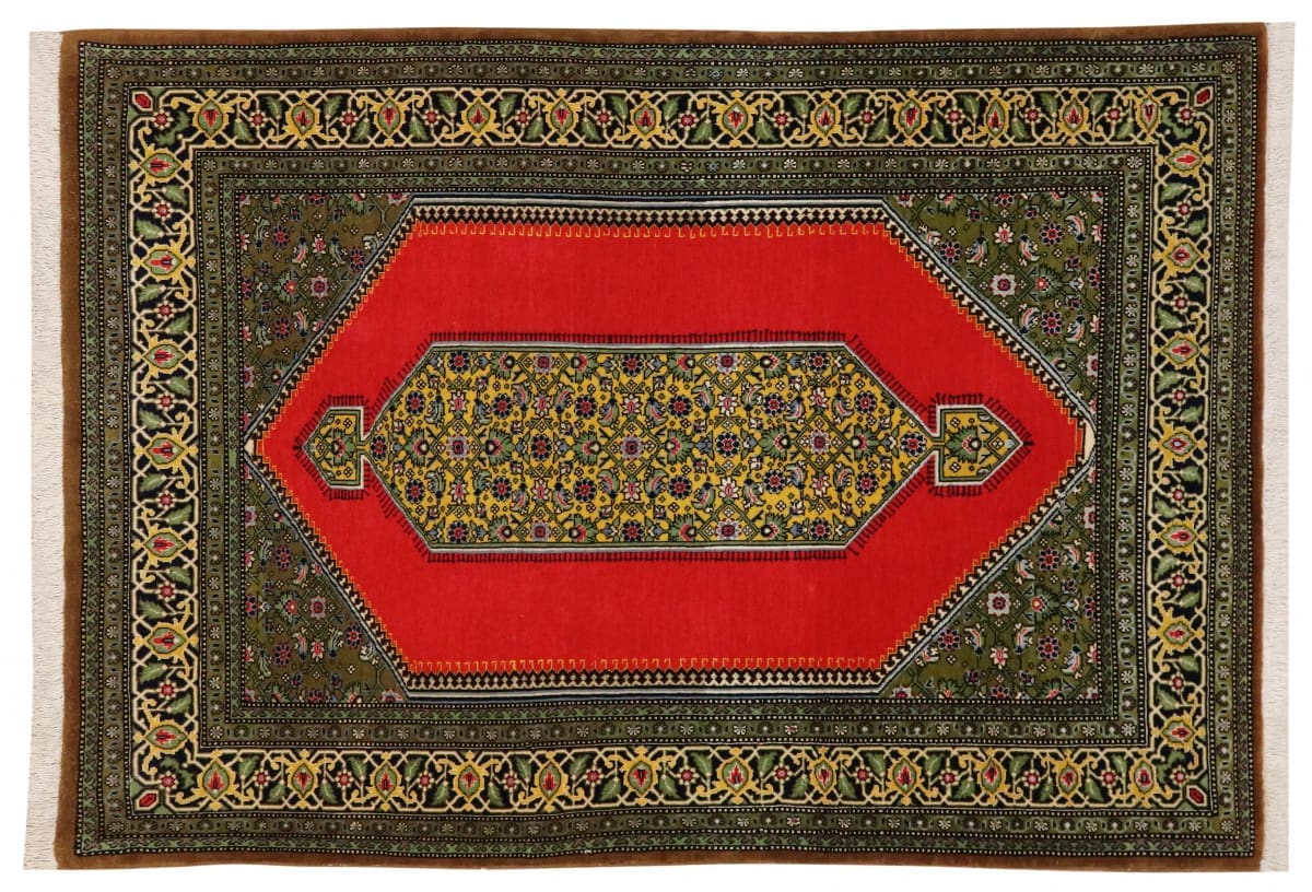 Perser Teppich Ghom 160x109 cm Wolle, Naturfarben, handgeknüpft