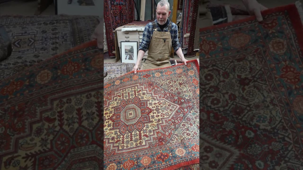 Sanft-orange Persischer Bijar-Teppich