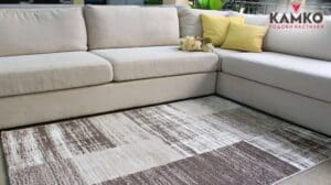 Beiger Teppich Super Soft in Quadraten | KAMKO Möbel und Teppiche