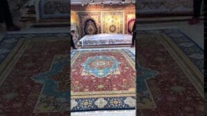 10,2x14,2 Fuß handgefertigter Seide Tabriz Teppich