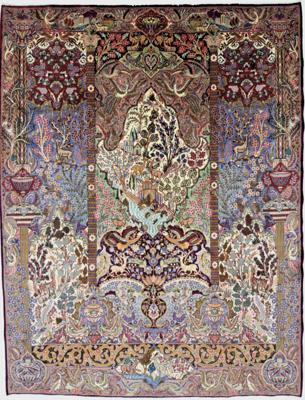 Exklusiver Kaschmar Perserteppich 392x302 cm, 250.000 Knoten, handgeknüpft H1