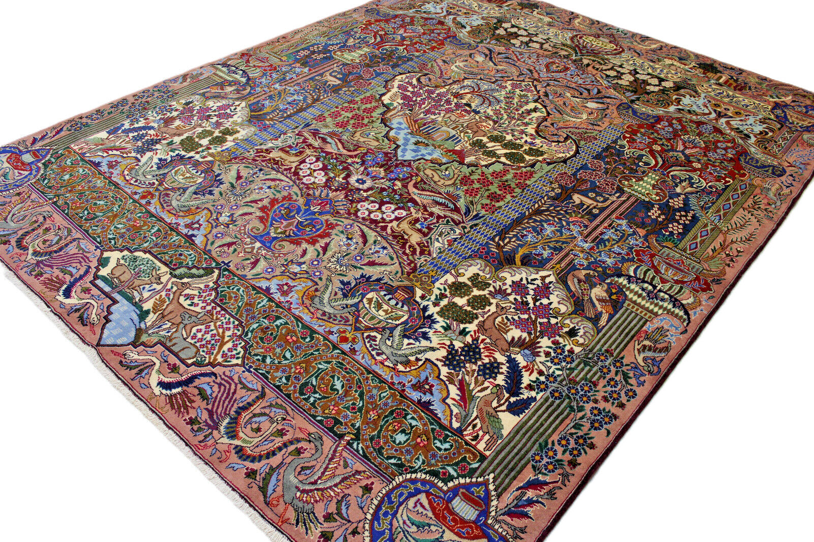 Exklusiver Kaschmar Perserteppich 389x303 cm, 250.000 Knoten, handgeknüpft H1